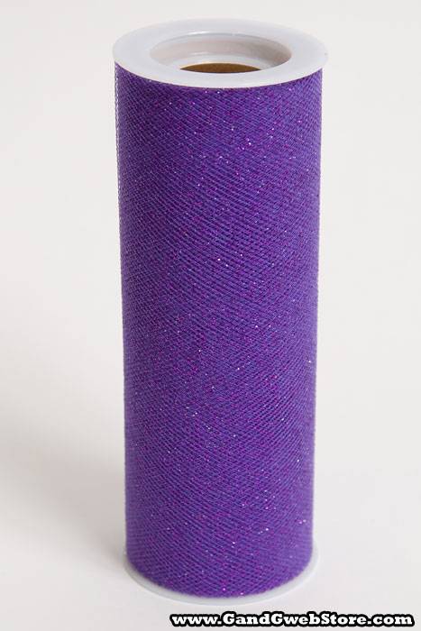 6" X 10yds Sparkle Tulle Purple