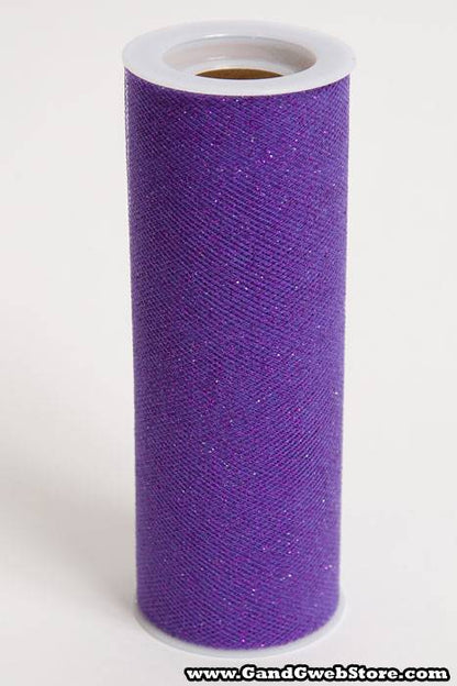 6" X 10yds Sparkle Tulle Purple