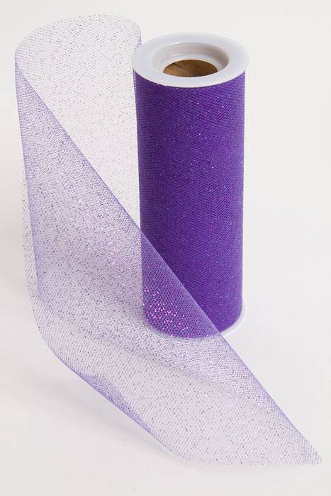 6" X 10yds Sparkle Tulle Purple