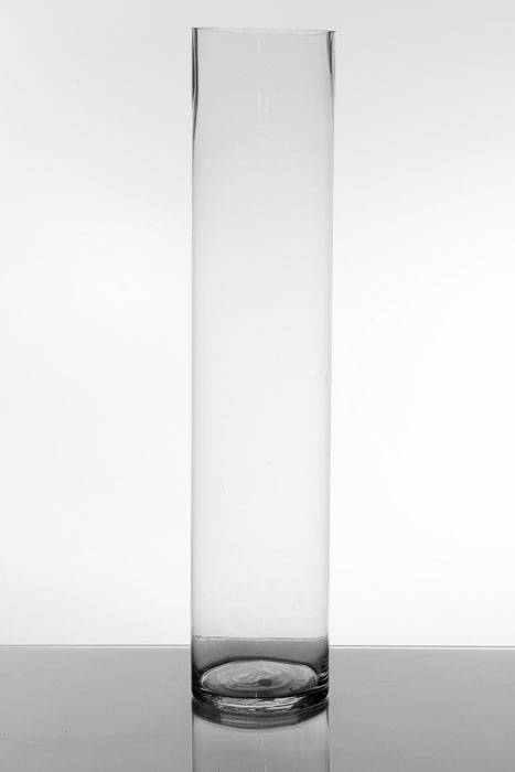 5" X 24" Cylinder Glass Vase Clear