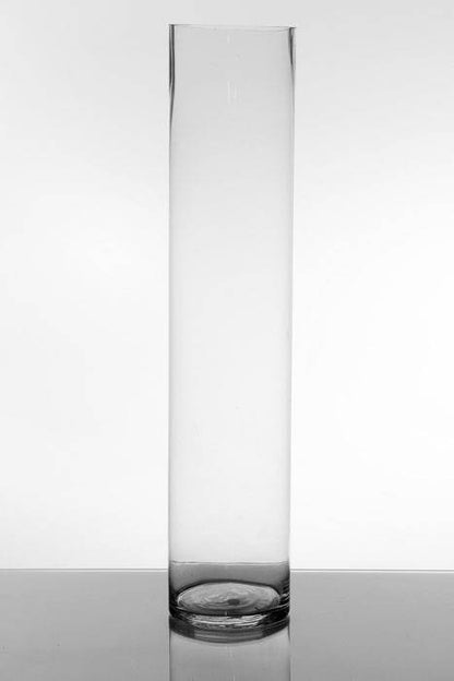 5" X 24" Cylinder Glass Vase Clear