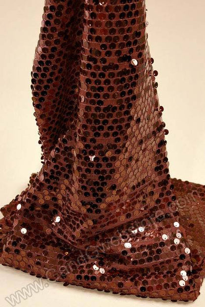 60&quot; X 3yds Sequin Netting Brown
