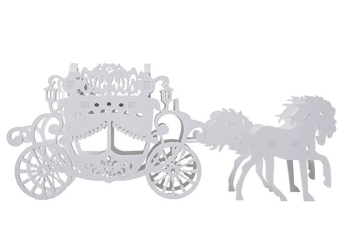 47 X19 X21.5"h Carved Carriage White