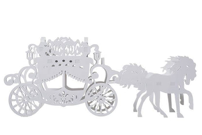 47 X19 X21.5"h Carved Carriage White