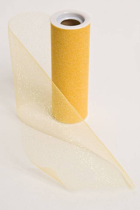 6" X 10yds Sparkle Tulle Yellow