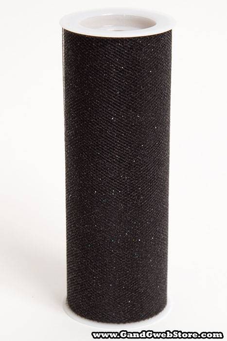 6" X 10yds Sparkle Tulle Black