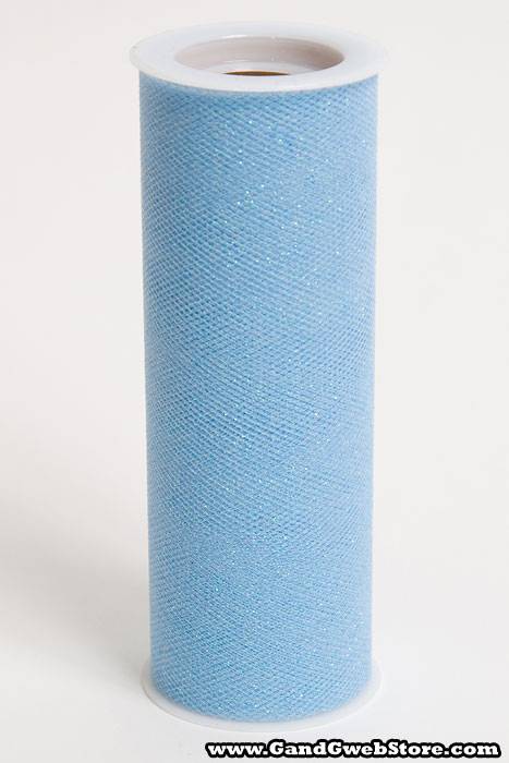 6" X 10yds Sparkle Tulle Light Blue