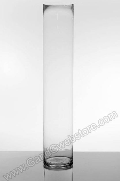 5" X 26" Cylinder Glass Vase Clear