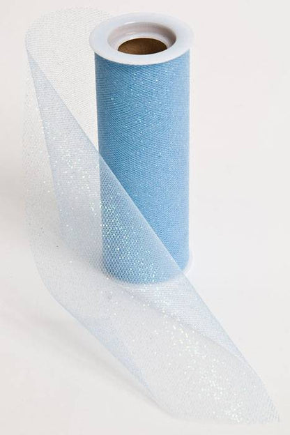6" X 10yds Sparkle Tulle Light Blue