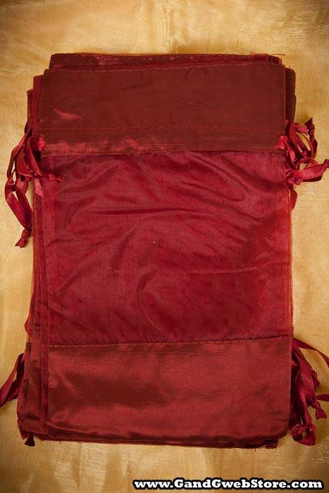 6 X 9" Organza/satin Pouches Burgundy Pkg/12