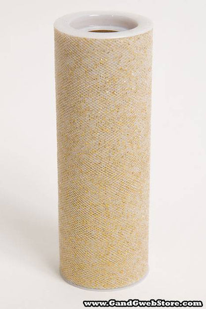6" X 10yds Sparkle Tulle Gold