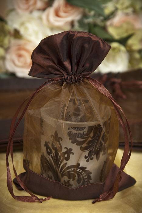 6 X 9" Sheer Pouches Bag Dark Brown Pkg/12