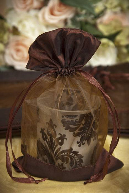 6 X 9" Sheer Pouches Bag Dark Brown Pkg/12