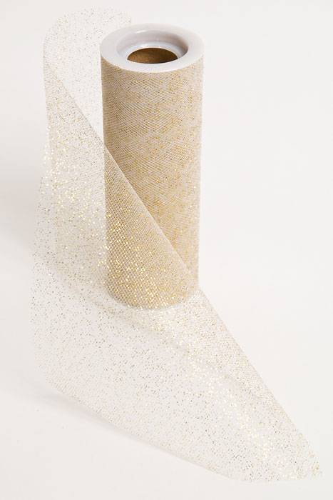 6" X 10yds Sparkle Tulle Gold
