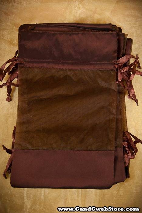 6 X 9" Sheer Pouches Bag Dark Brown Pkg/12