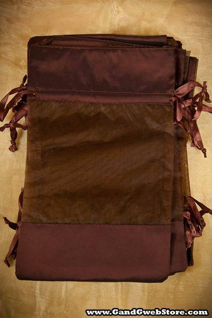 6 X 9" Sheer Pouches Bag Dark Brown Pkg/12
