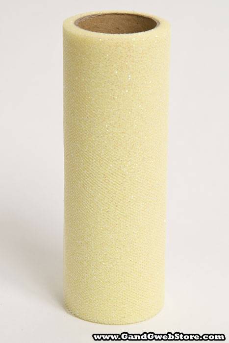 6" X 10yds Sparkle Tulle Lemon