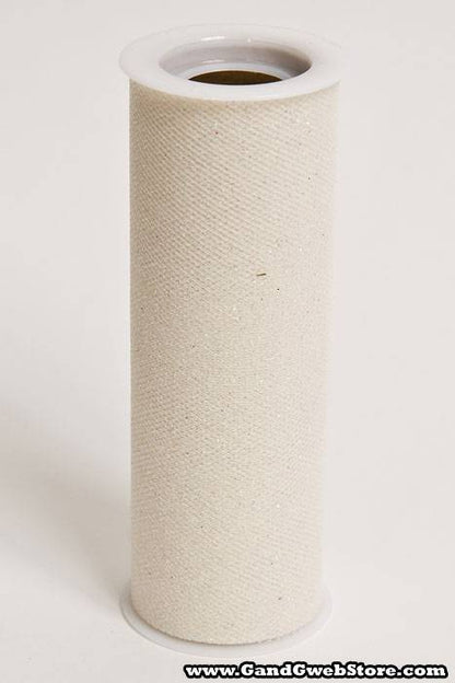 6" X 10yds Sparkle Tulle Ivory