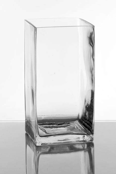 6" X 6" X 12" Square Glass Vase Clear