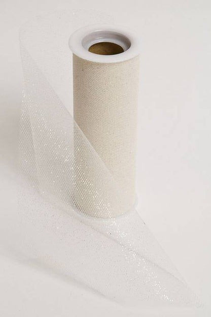 6" X 10yds Sparkle Tulle Ivory