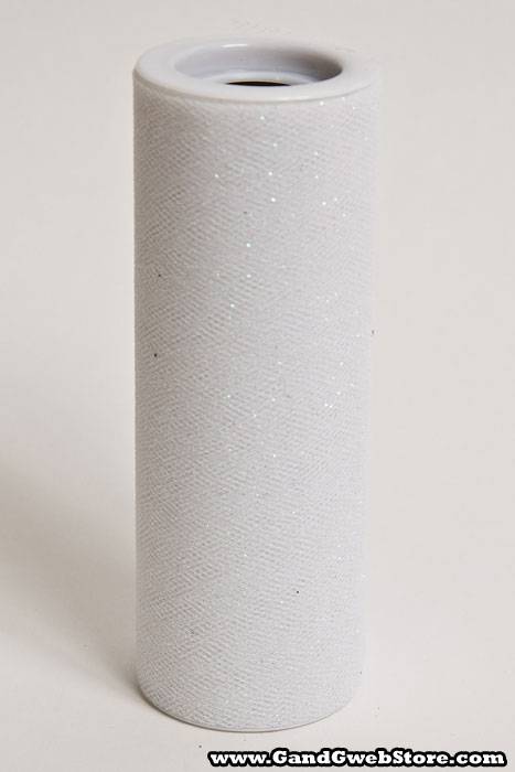 6" X 10yds Sparkle Tulle White