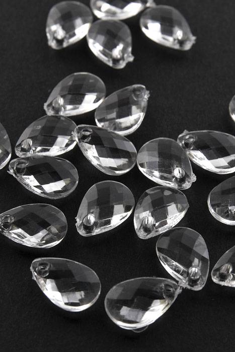 12mm Tear Drop Acrylic Clear Pkg/600 Approximately