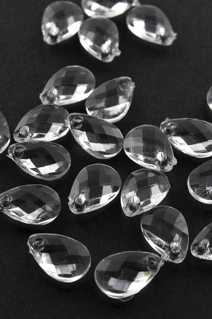 12mm Tear Drop Acrylic Clear Pkg/600 Approximately