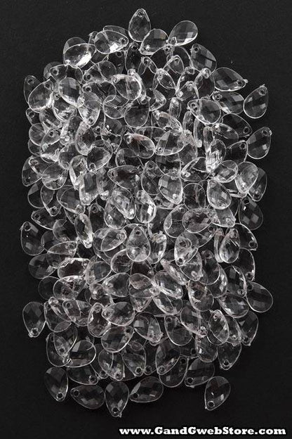 12mm Tear Drop Acrylic Clear Pkg/600 Approximately