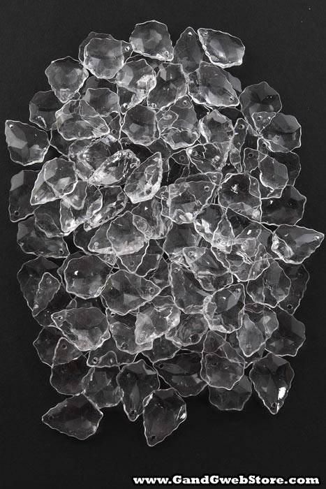 30mm Acrylic Leaf Drop Clear Pkg/100 Approximately