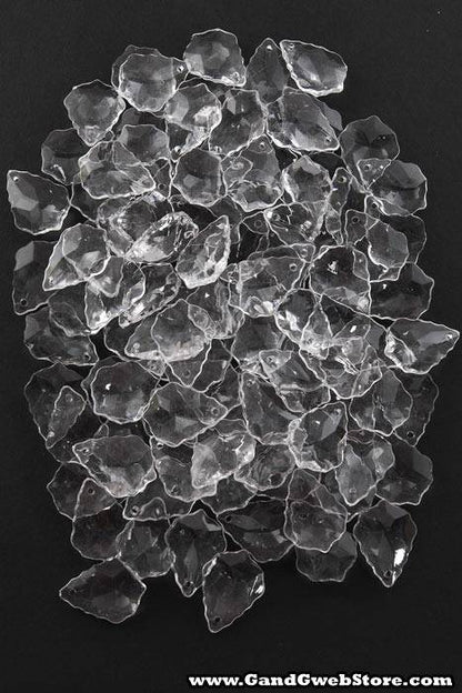 30mm Acrylic Leaf Drop Clear Pkg/100 Approximately