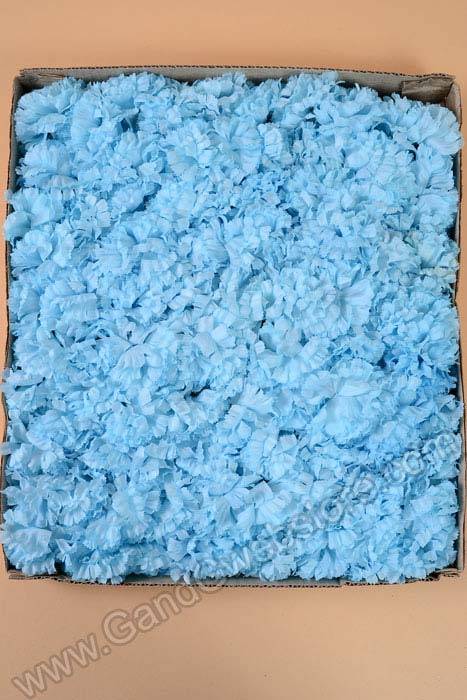 7" Silk Carnation Pick Light Blue Pkg/100