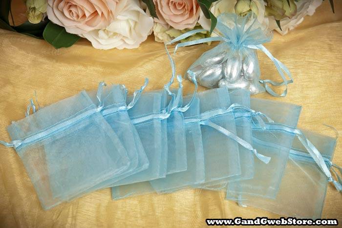 3" X 4" Organza Pouch Blue Pkg/12