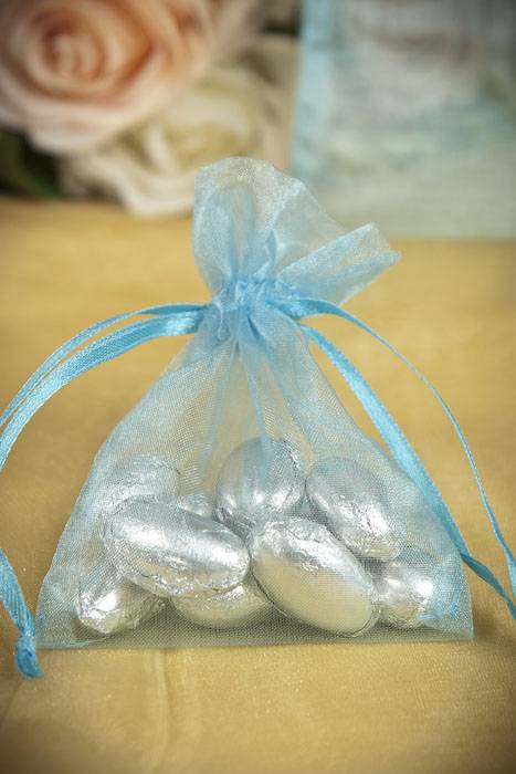 3" X 4" Sheer Pouches Bag Turquoise Pkg/12