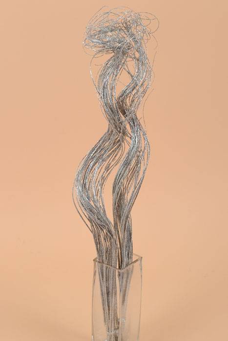 30" Sparkle Curly Ting Ting Silver