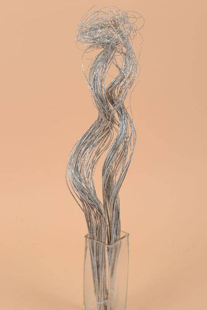 30" Sparkle Curly Ting Ting Silver