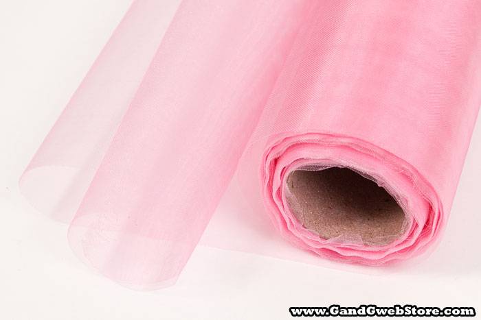 14" X 25yds Organza Hot Pink