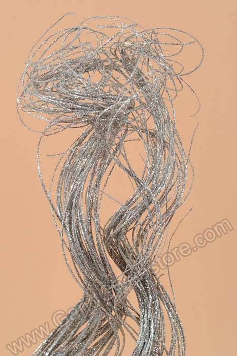 30" Sparkle Curly Ting Ting Silver