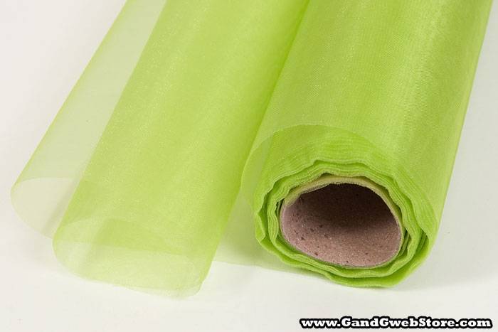 14" X 25yds Organza Apple Green