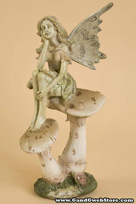 12" Fairy On Mushroom