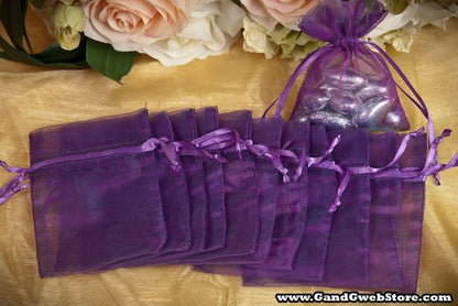 3" X 4" Sheer Pouches Bag Purple Pkg/12