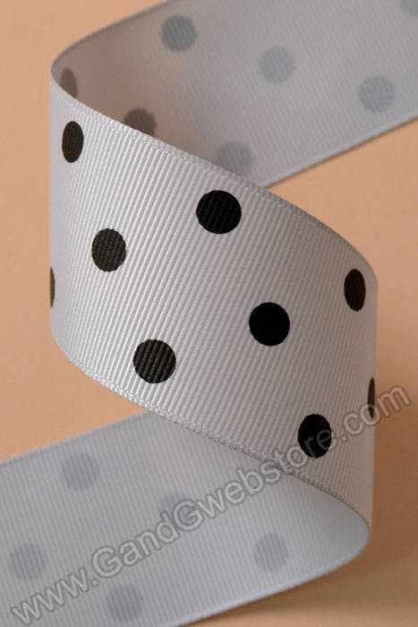 1-1/2" X 17yds Grosgrain Shell Grey/black