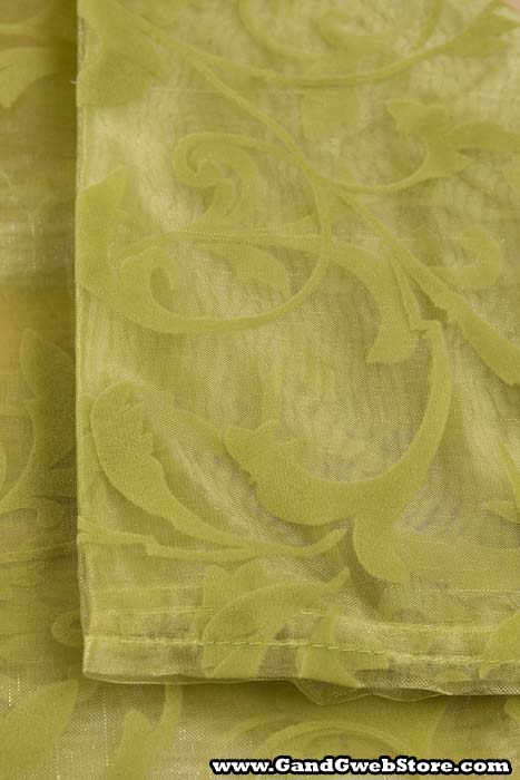 25" X 3yds Sheer Damask Sheet Olive