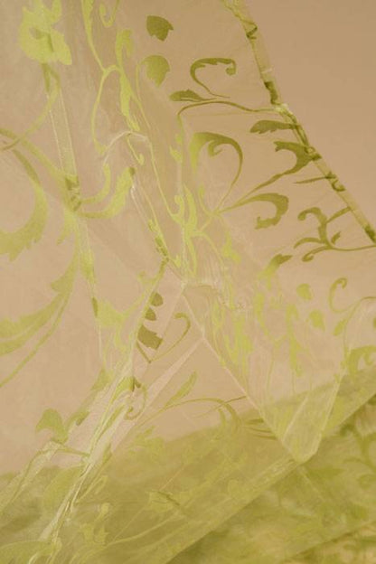 25" X 3yds Sheer Damask Sheet Olive