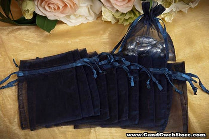 3" X 4" Sheer Pouches Bag Navy Pkg/12