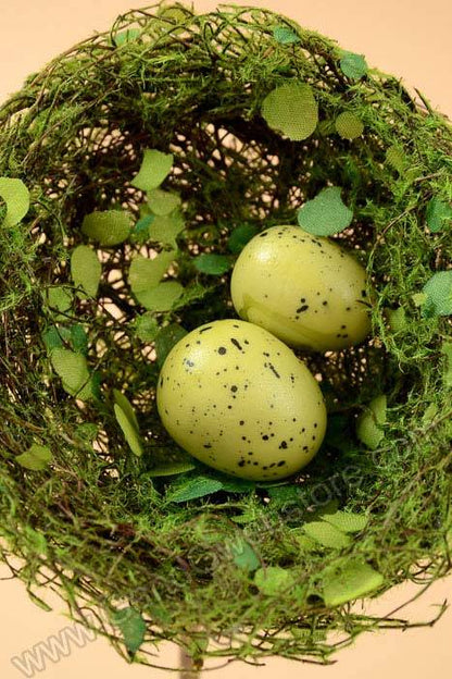 4" Nest W/2 Eggs &amp; Stick Natural