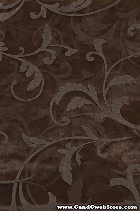 25" X 3yds Sheer Damask Sheet Brown