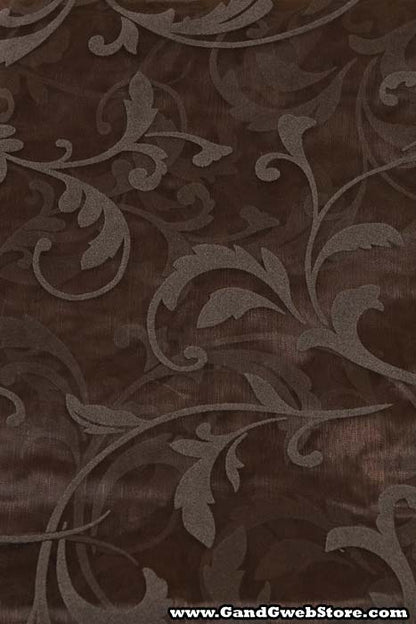 25" X 3yds Sheer Damask Sheet Brown