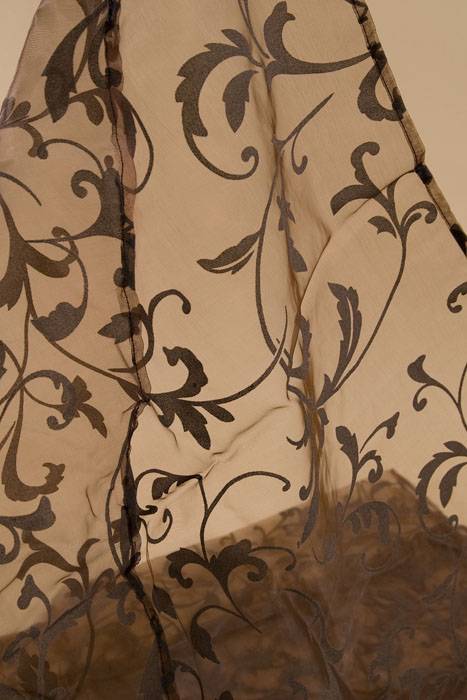 25" X 3yds Sheer Damask Sheet Brown