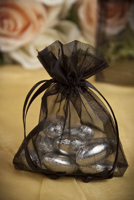 3 X 4" Organza Pouches Bag Black Pkg/12