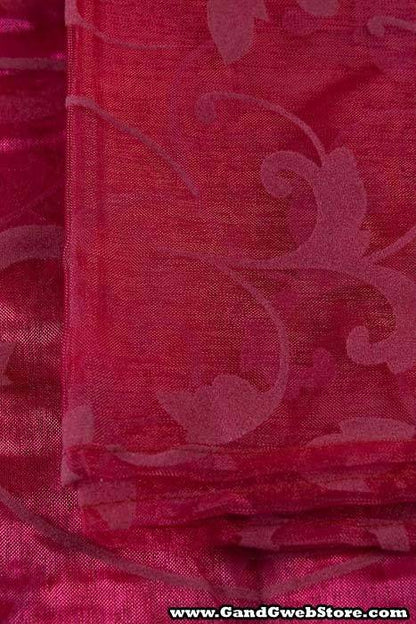 25" X 3yds Sheer Damask Sheet Fuchsia